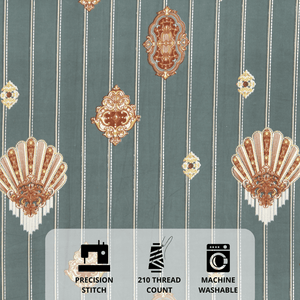Full View King size grey damask 210 TC flat bedsheet design