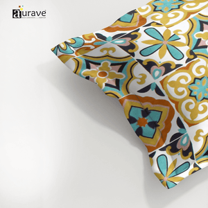 Printed Floral Pillow Cover - Brown