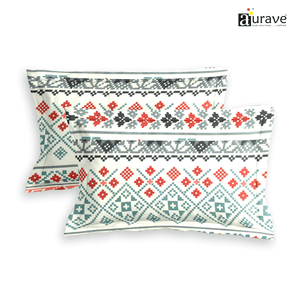 Printed Floral Set of 2 Pcs Pillow Cover - Multicolor