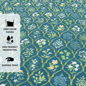 Aqua floral 210TC fitted bedsheet Design