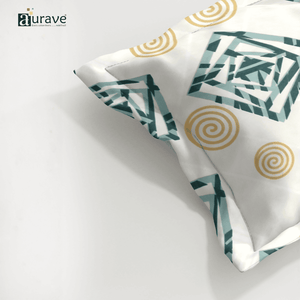 Printed Floral Pillow Cover - Beige