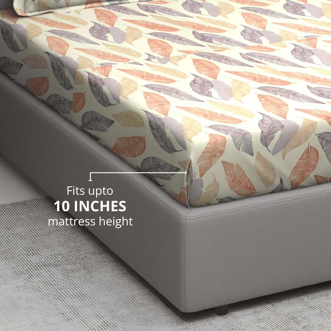 Floral 210 TC Fitted bedsheet Fits upto 10 Inches