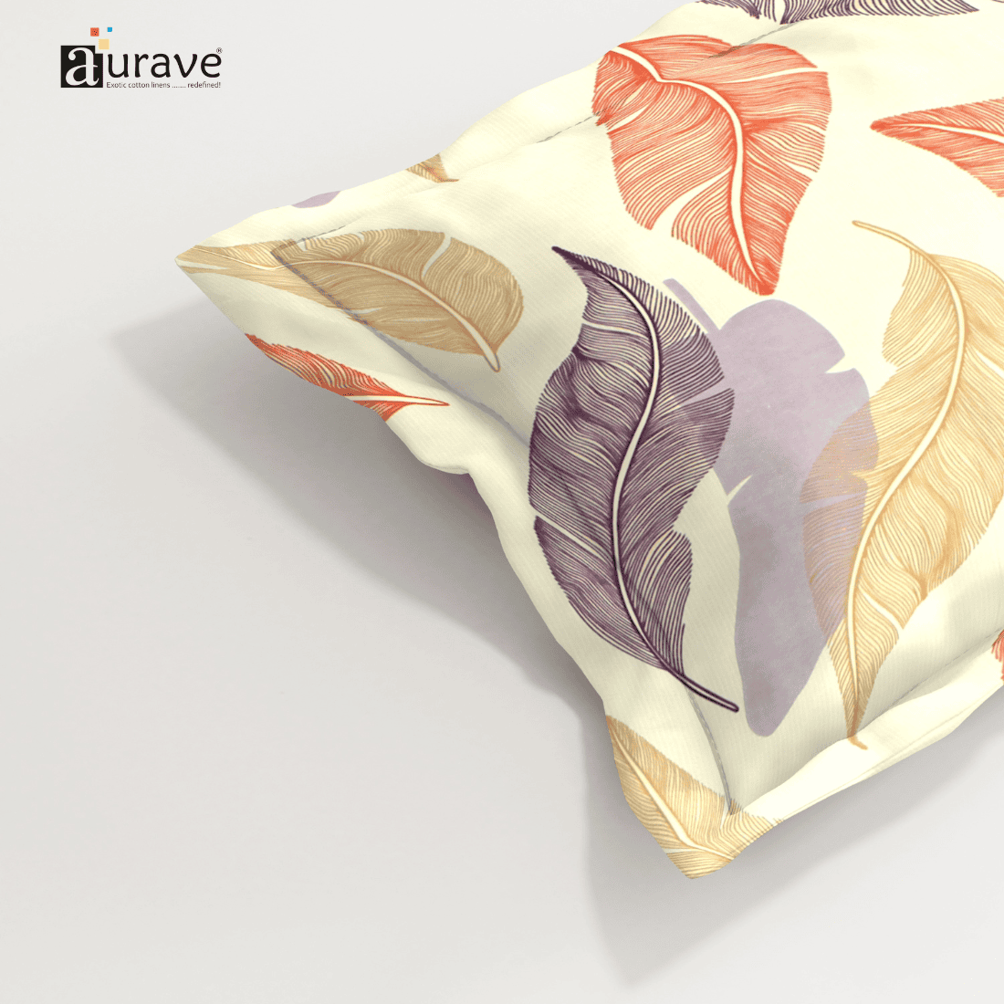 Printed Floral Pillow Cover - Yellow