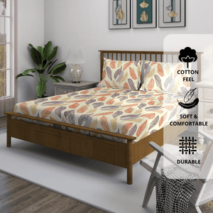 Floral 210 TC Fitted bedsheet with Pillow Covers