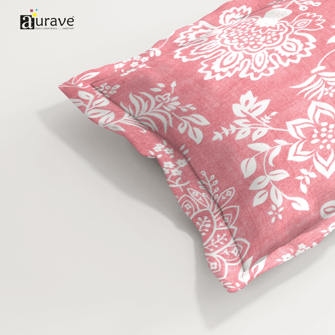 Printed Floral Set of 2 Pcs Pillow Cover - Pink