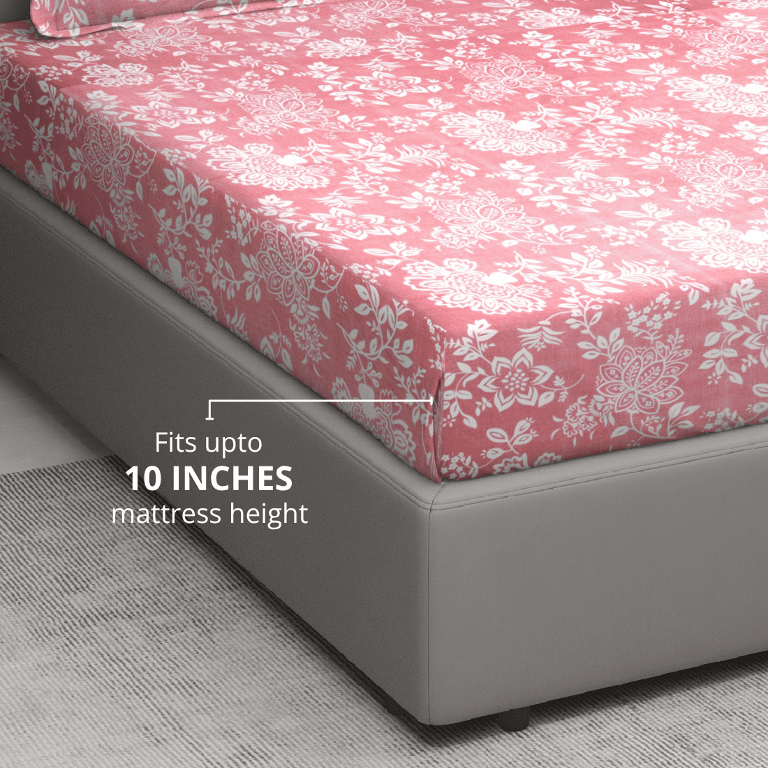 Floral 210 TC Fitted bedsheet