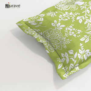 Printed Floral Set of 2 Pcs Pillow Cover - Green