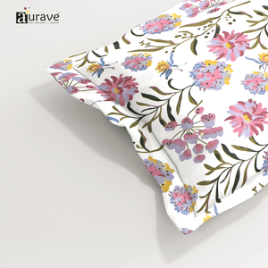 Printed Floral Pillow Cover - Magenta