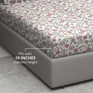 Floral 210 TC Fitted bedsheet