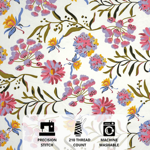 Full View Floral 210 TC Fitted bedsheet