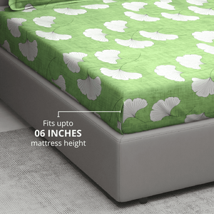 Double bed cotton bedsheet with design fits 6 inch mattress