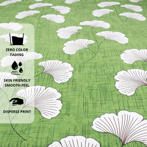 Close up of green Floral cotton bedsheet design