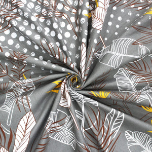 Best Grey Microfiber Reversible AC Dohar Blanket In Abstract Print