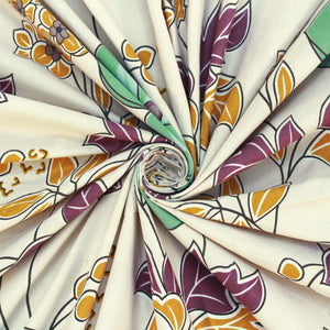 floral cotton blend bedsheet rolled out