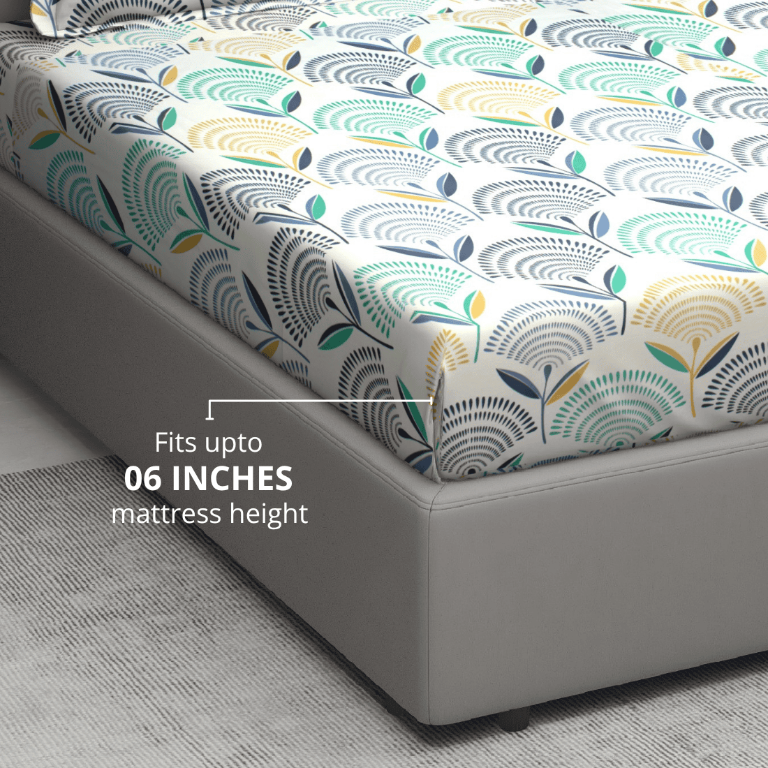 floral multicolor fitted bedsheet 6 inch mattress