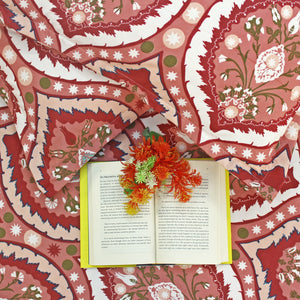 Damask print cotton fabric bedsheet set