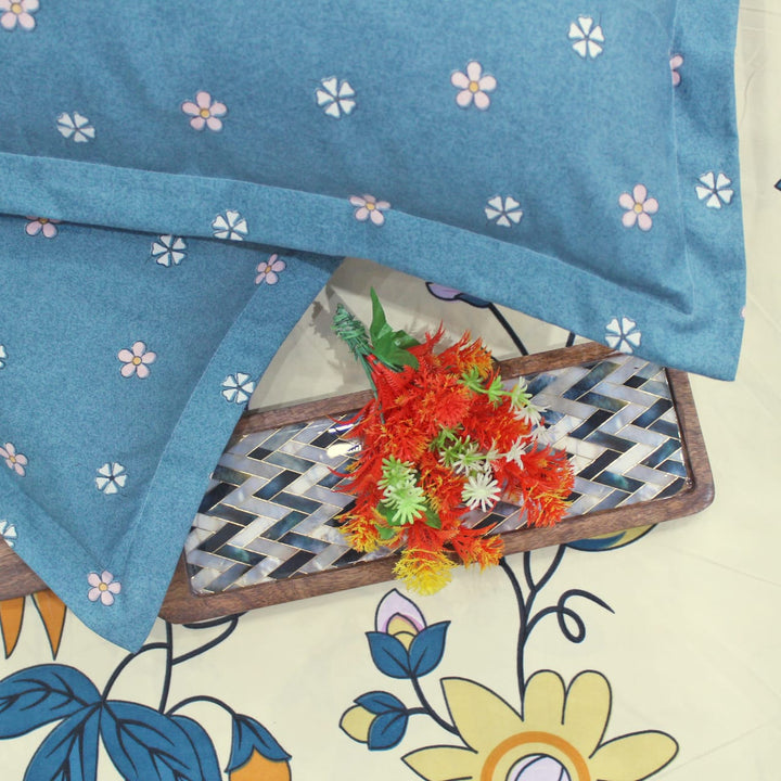 Floral Cotton Fitted Bedsheet(300 TC) -Multicolor online in India