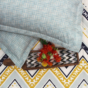 Geometrical Cotton Flat Bedsheet(300 TC) -Multicolor online in India