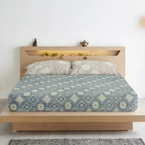 Floral Cotton Fitted Bedsheet(300 TC) -Multicolor online in India