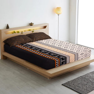 Geometrical Cotton Fitted Bedsheet(300 TC) -Multicolor online in India