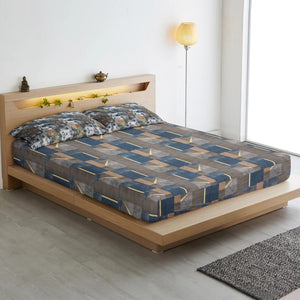 Geometrical Cotton Fitted Bedsheet(300 TC) -Multicolor online in India