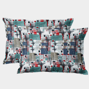 Geometrical Cotton Fitted Bedsheet(300 TC) -Multicolor online in India