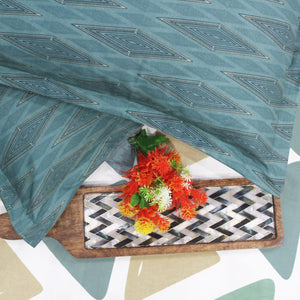Geometrical Cotton Fitted Bedsheet(300 TC) -Multicolor online in India