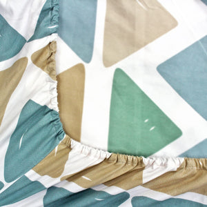 Geometrical Cotton Fitted Bedsheet(300 TC) -Multicolor online in India