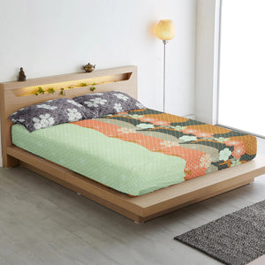 Floral Cotton Fitted Bedsheet(300 TC) -Multicolor online in India