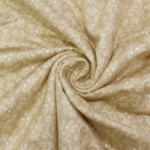 Pearl Texture Floral Print 300TC Cotton Dohar Comforter In Gold At Best Prices