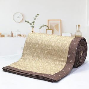 Pearl Texture Floral Print 300TC Cotton Dohar Comforter In Gold At Best Prices