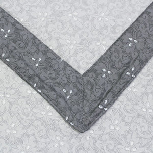 Pearl Texture Floral Print 300TC Cotton Dohar Comforter In Silver At Best Prices