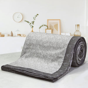 Pearl Texture Floral Print 300TC Cotton Dohar Comforter In Silver At Best Prices