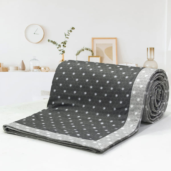 Pearl Texture Geometrical print 300TC Cotton Dohar Comforter In Grey At Best Prices