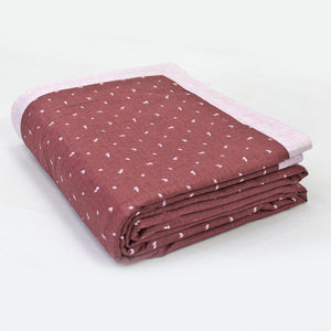 Pearl Texture Floral Print 300TC Cotton Dohar Comforter In Maroon At Best Prices