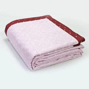 Pearl Texture Floral Print 300TC Cotton Dohar Comforter In Pink At Best Prices