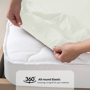 Plain Cotton Satin 400 TC Fitted Bedsheet