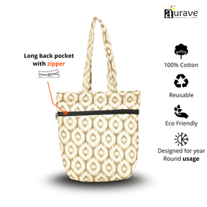 Premium Cotton Lightweight Eco-Friendly Shopper/Tote Bag, Khaki