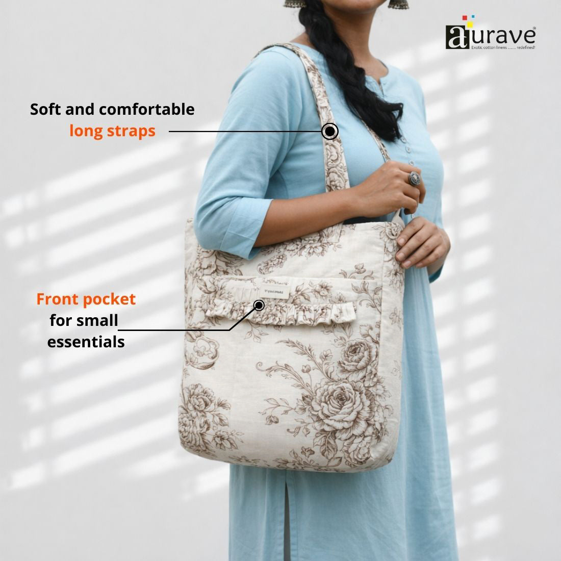 Premium Cotton Lightweight Eco-Friendly Shopper/Tote Bag, Multicolor