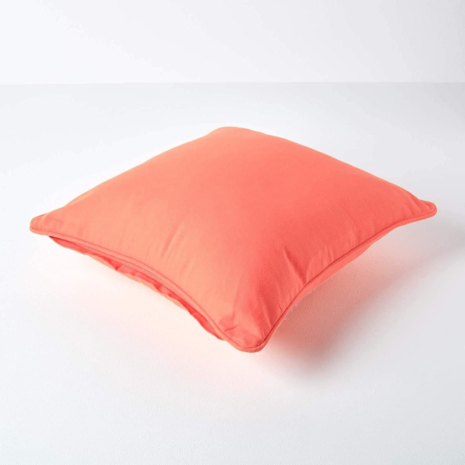 Plain Cotton Decorative Cushion Cover 1 Pc in Peach online at best prices
