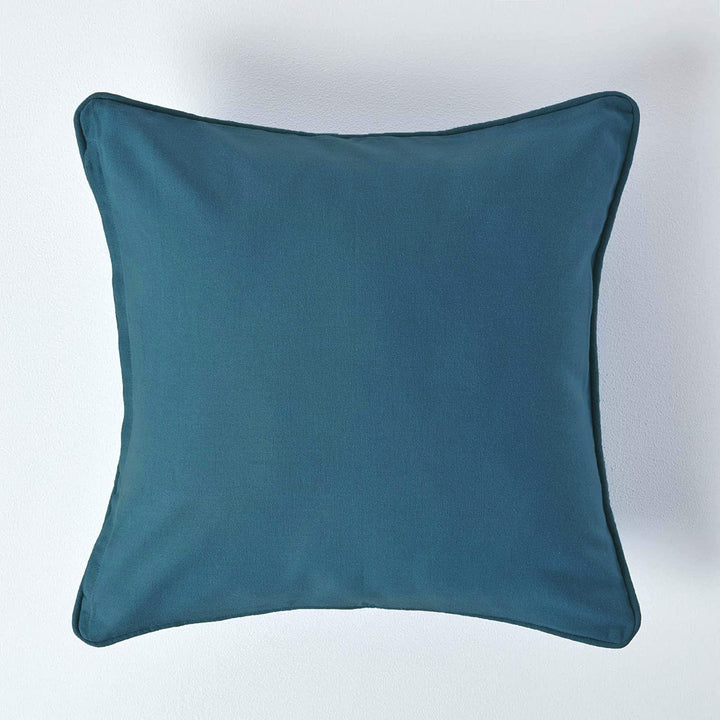 Plain Cotton Decorative Cushion Cover 1 Pc in Peacock Blue online at best prices