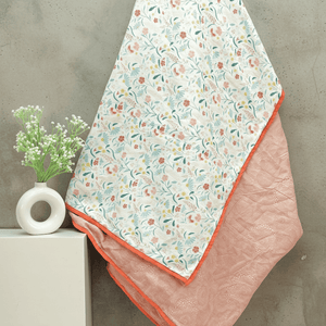 Riva Floral Cotton Dohar, Peach
