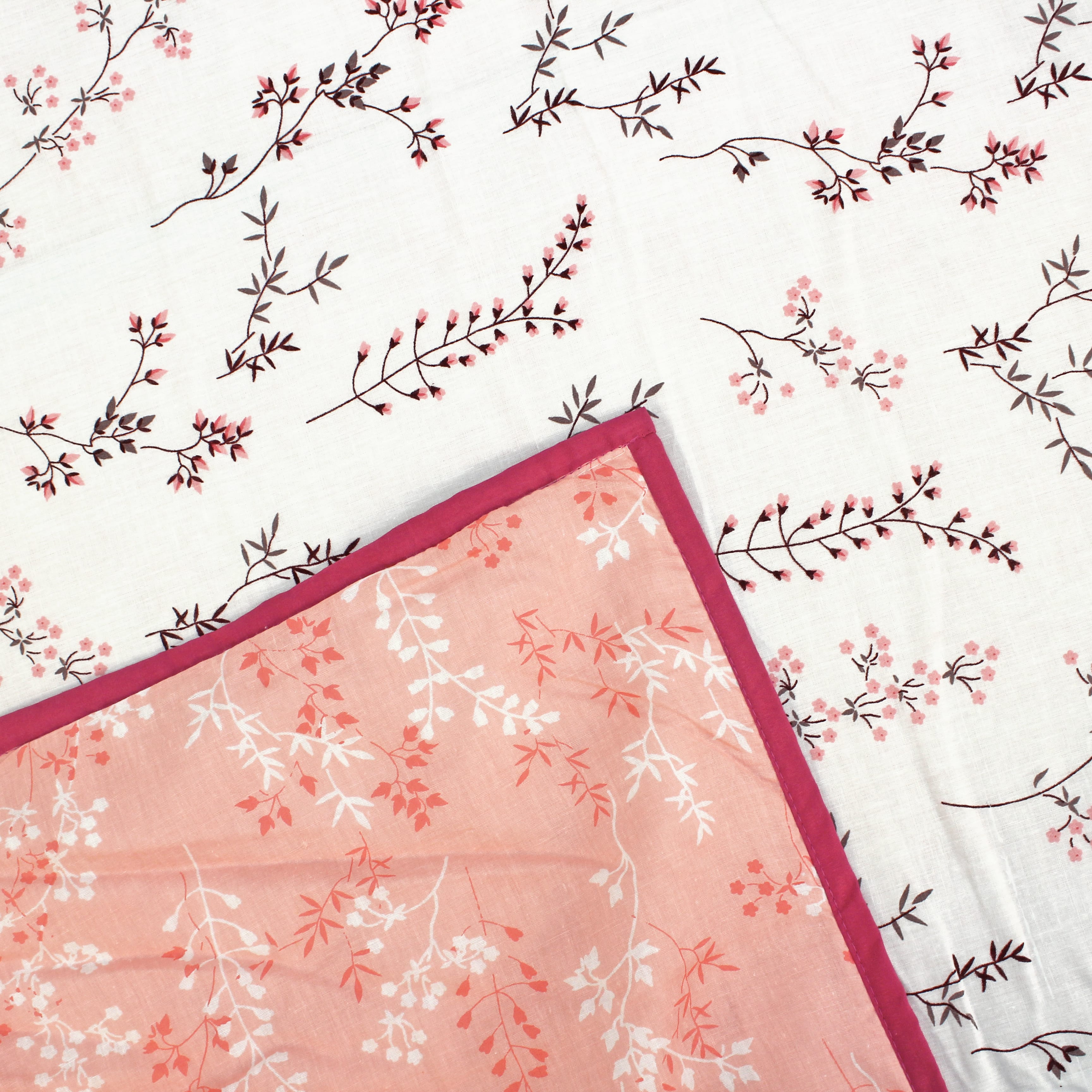 Riva Floral Cotton Dohar, Magenta Design