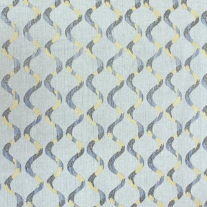 Close up view Riva Damask Cotton Dohar, Blue Design