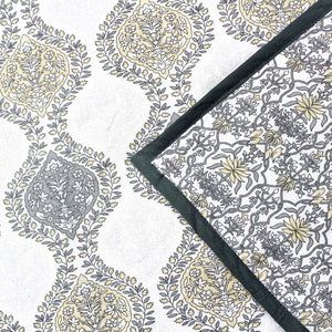 Soft Riva Damask Print Grey Cotton Dohar Online At Best Prices