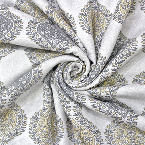 Soft Riva Damask Print Grey Cotton Dohar Online At Best Prices