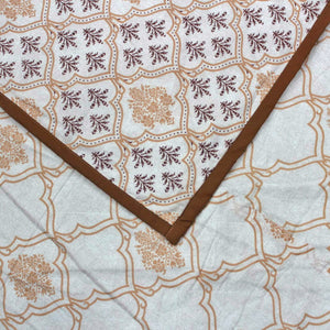 Riva Floral Cotton Dohar, Brown