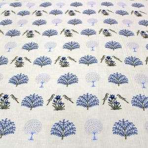 Full View Riva Floral Cotton Dohar, Blue Design