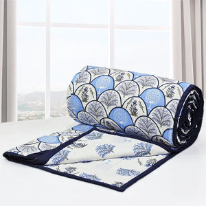 Riva Floral Cotton Dohar, Blue