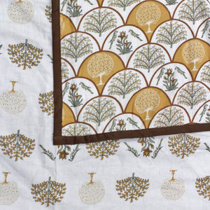 Riva Floral Cotton Dohar, Mustard